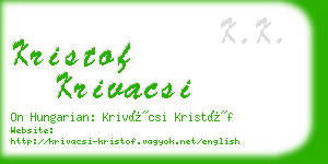 kristof krivacsi business card